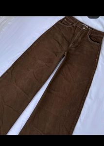 Bershka Y2k Brown Super Wide Baggy Jeans