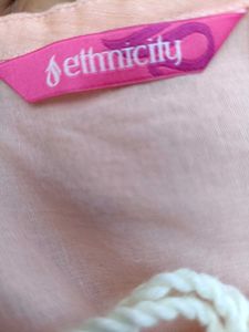 peach Embroidered Tunic Top