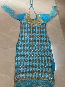 Daimond Studed Blue Colour Kurti