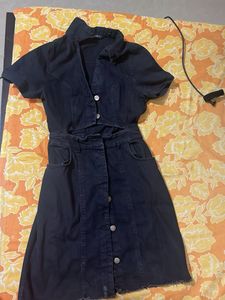 Cute Denim Cutout Mini Dress