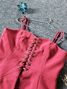Red Corset Style Crop Top