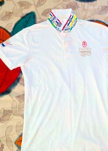 ✨ White Polo with Artistic Collar | Castel Bajac I
