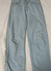 Denim blue wideleg jeans