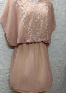Tops &amp; Dresses For Rs.99/ Peach Embroidery Dress