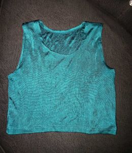 ✨ Teal Velvet Crop Top