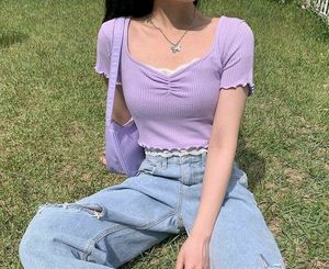 Sweetheart Neck Coquette Pinterest Lavender Top