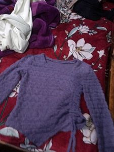 Purple Fuzzy Long Sleeve Top