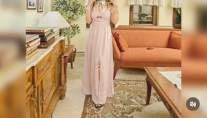 Pink Strapless Midi Dress