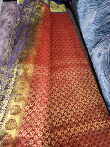 Brocket Silk Saree- No Blouse
