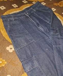 Cargo Navy Blue Jeans For Women