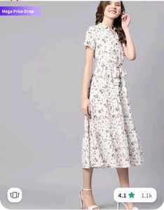 Off White &amp; Olive Green Floral Print