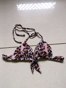 Leopard Print Bikini Top
