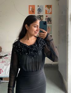 Elegant Black Embellished Top