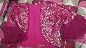 frill gown with tikki work koti