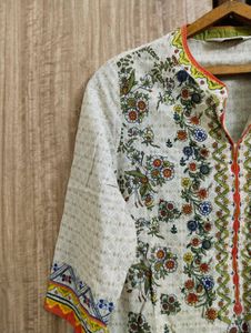 BIBA Floral Printed Cotton Kurta 🧡🧡
