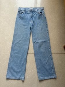 Pull & Bear Mid Waist Blue Jeans