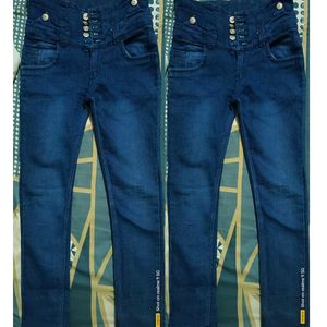 High-Waisted Denim Jeans
