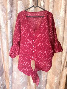 Red Polka Dot Top