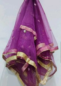 Purple Embellished Dupatta