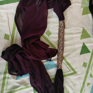 Plum Embroidered Pant Set