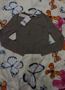 Zara Cutout Long Sleeve Top