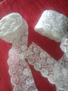 White embroidery cut work Lace🤍🌜