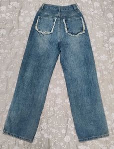 Acid Wash Wide Leg Jeans