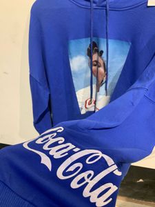 Blue Coca-Cola Graphic Hoodie