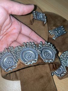 Brown Slides with Silver Accents
