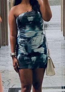 Blue Tie-Dye Bodycon Dress