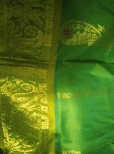 Green Colour Pure Kanchipattu Half saree