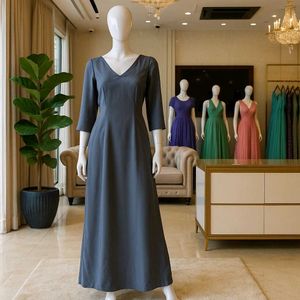 Elegant Gray Maxi Dress