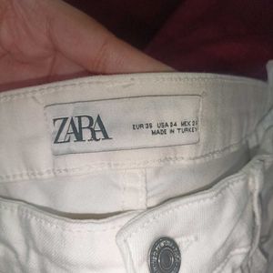 Zara White flared bootcut Jeans