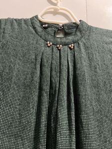 Dark-green Kurta Top