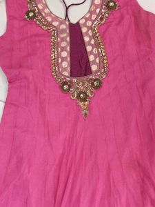 Pink Embellished Ethnic Dress