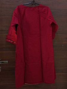 Dark Red Straight Fit Kurta