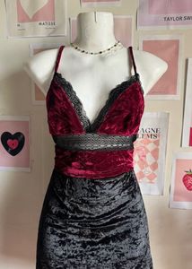 Velvet Cutout Lacy Top