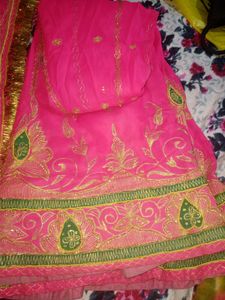 Bridal Pink Embroidery Lehenga Choli With Dupatta