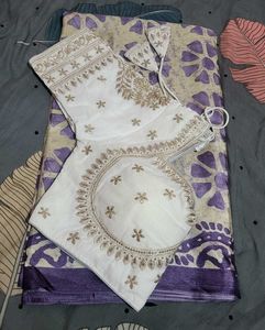 Saree with readymade Blouse