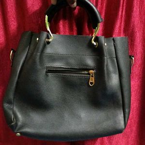 Black Studded Bag Peach Colour Purse Red Side Ba