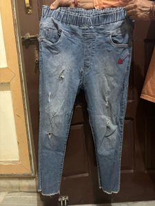 Distressed Denim Jeggings