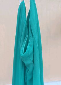 Strappy Grecian Blue-Green Pleated Gown