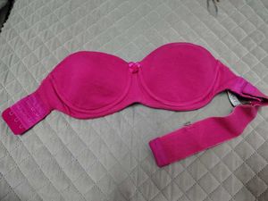 Pink Strapless Bra