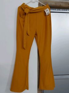 Yellow Flare Pants,Size 28