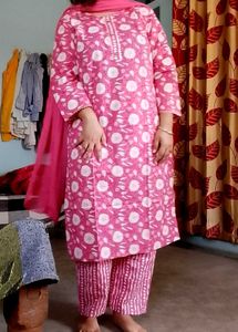Pink Floral Salwar Kameez Set