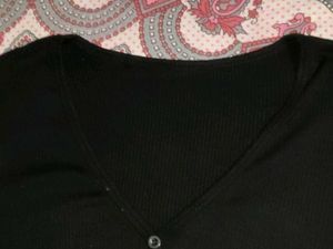 Black Button-Up Top
