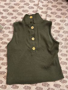 Olive Green Sleeveless Top