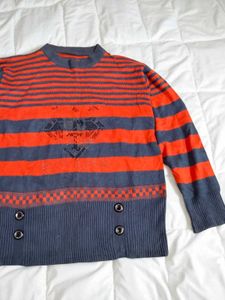 Men Striped Knit Pullover Sweater