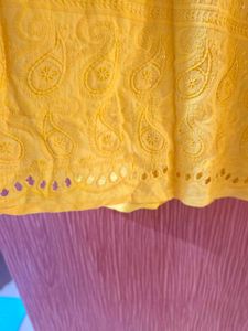 yellow straight kurta