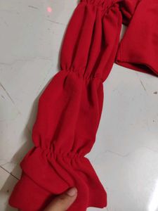 Red Tie Front Crop Top